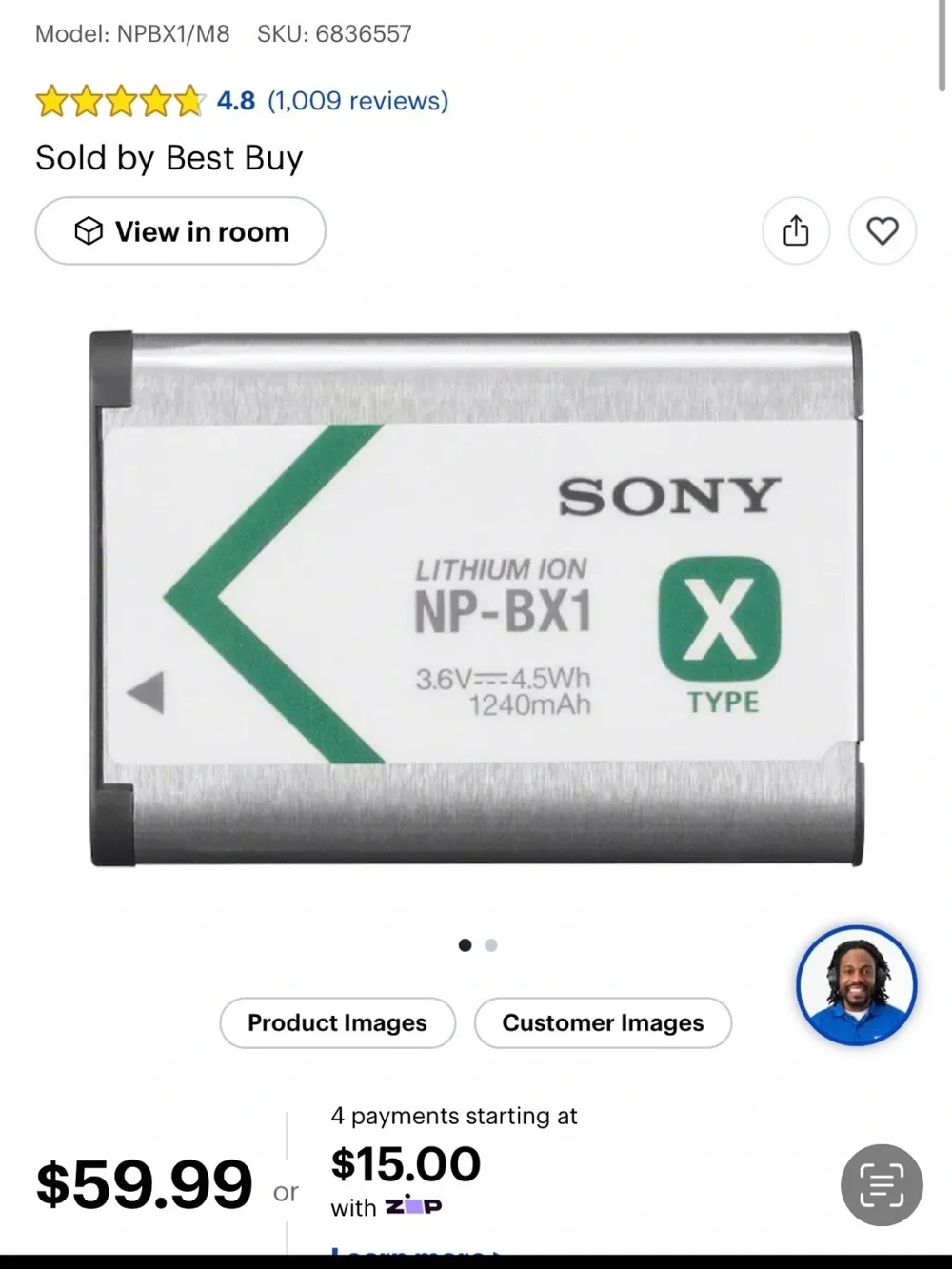 Sony ZV-1 Vlogging Camera Bundle | Grip | 3 Batteries | Charger| case | sd card